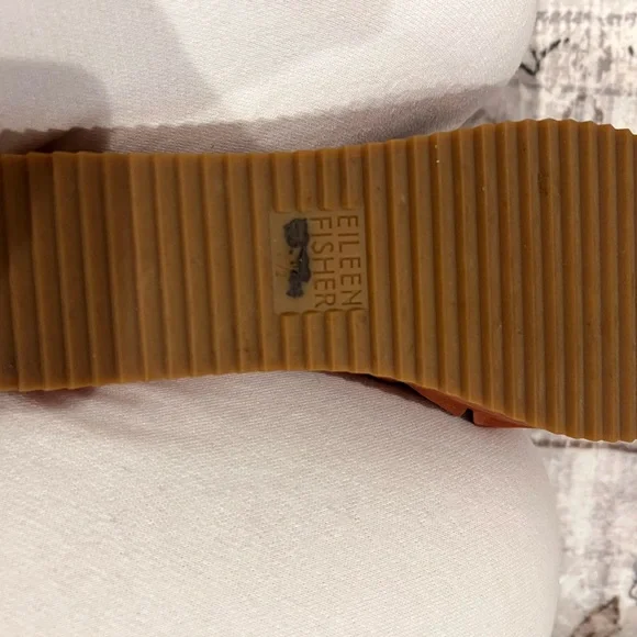 Eileen Fisher Brown Crisscross Nubuck Leather  Wedge Sandals - Picture 10 of 16